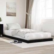 vidaXL Sängram Svart Ek 90 x 200 cm Konstruerat trä