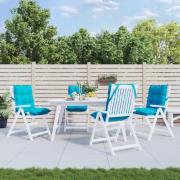 vidaXL Stolsdynor låg 4 st turkos oxfordtyg