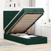 vidaXL Ottoman sängram med madrasser mörkgrön 90x190 cm sammet