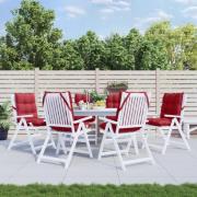 vidaXL Stolsdynor låg 6 st vinröd oxfordtyg