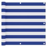 vidaXL Balkongskärm vit och blå 90x500 cm oxfordtyg