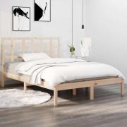vidaXL Sängram massivt trä 135x190 cm