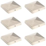 vidaXL Stolphattar pyramid 6 st rostfritt stål 101x101 mm