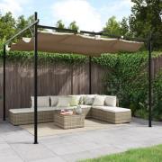 vidaXL Pergola med infällbart tak taupe 295x292x230 cm