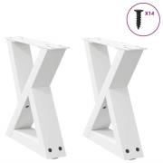 vidaXL Soffbordsben 2 st vita 40x(30-31,3) cm stål