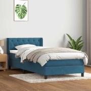 vidaXL Ramsäng med madrass mörkblå 80x210 cm sammet