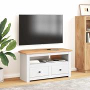 vidaXL TV-bänk hörn vit 93x49x49 cm massiv furu panama