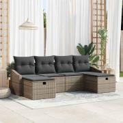 vidaXL Soffset med kudde 6 pcs konstrotting