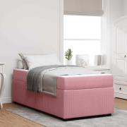 vidaXL Sängram med madrass Rosa 80 x 200 cm tyg
