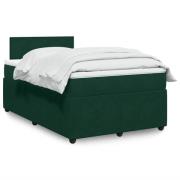 vidaXL Ramsäng med madrass mörkgrön 120x190 cm sammet