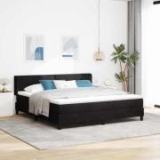 vidaXL Bäddfjäder med huvudgavel Svart 200 x 180 cm Sammet