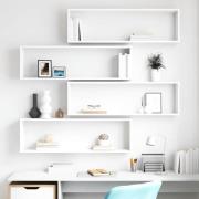vidaXL Vägghylla kubformad 4 st vit 100x15x30 cm konstruerat trä