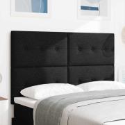 vidaXL Höjdjusterbar Sänggavel med huvudgavel Svart 144 cm tyg
