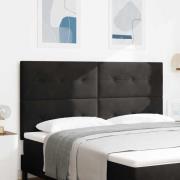 vidaXL LED huvuddyna med LED-ljusslingor Svart 180 cm Sammet