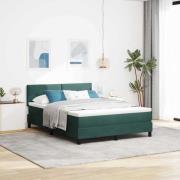 vidaXL Bäddfjäder med madrass Mörkgrön 140 x 190 cm Sammet