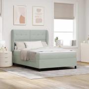 vidaXL Bäddfjäder med madrass Ljusgrå 200 x 140 cm Polyester