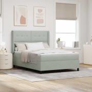 vidaXL Bäddfjäder med madrass Ljusgrå 140 x 200 cm Sammet