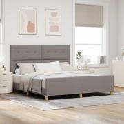 vidaXL Sängram med huvudgavel Taupe 180 x 200 cm tyg