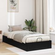 vidaXL Ottoman Sängram Svart Ek 203 x 100 x 25 cm Konstruerat trä