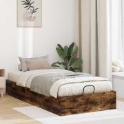 vidaXL Ottoman Sängram Rökt Ek 203 x 100 x 25 cm Konstruerat trä