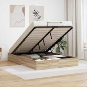 vidaXL Ottoman Sängram Sonoma-ek 193 x 140 x 25 cm Konstruerat trä