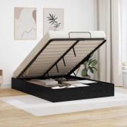 vidaXL Ottoman Sängram Svart Ek 193 x 135 x 25 cm Konstruerat trä