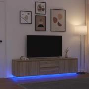 vidaXL TV-bänk med LED-lampor sonoma ek 193,5x41x50 cm