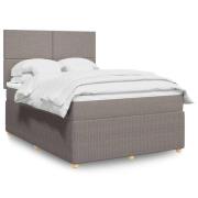 vidaXL Ramsäng med madrass taupe 140x200 cm tyg