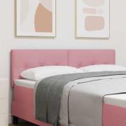 vidaXL LED huvuddyna med LED-ljusslingor Rosa 160 cm Sammet