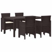 vidaXL Trädgårdsmöbelset 5 pcs Brun Polt rotting