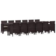 vidaXL Trädgårdsmöbelset 13 pcs Brun Polt rotting