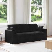 vidaXL Soffa Svart 198 x 78 x 80 cm Sammet