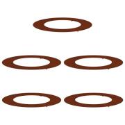 vidaXL lämplig för Flat Trädringar 5 pcs Brun Ø50 / 80 cm