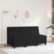 vidaXL | Modulsofa utan armstöd | Svart 55 x 74 x 82 cm Konstläder