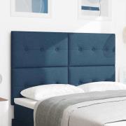 vidaXL Höjdjusterbar Sänggavel med huvudgavel Blå 160 cm tyg