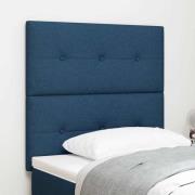 vidaXL LED huvuddyna med LED-ljusslingor med huvudgavel Blå 80 cm tyg