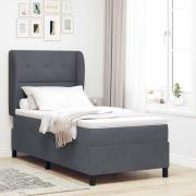 vidaXL Bäddfjäder med madrass Mörkgrå 200 x 90 cm Sammet
