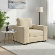 vidaXL Soffstol gräddvit 100x77x82 cm tyg