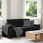 vidaXL Loveseat soffa svart 180x77x82 cm sammet
