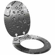 vidaXL Mjukt stängande toalettlock Grå 44 x 38 cm MDF-board