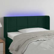 vidaXL Sänggavel LED mörkgrön 103x16x78/88 cm sammet