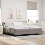 vidaXL Bäddfjäder med kudde med huvudgavel Taupe 200 x 200 cm tyg