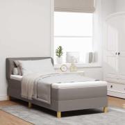 vidaXL Bäddfjäder med madrass med huvudgavel Taupe 90 x 200 cm tyg