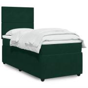 vidaXL Ramsäng med madrass mörkgrön 100x200 cm sammet