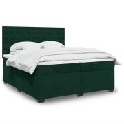 vidaXL Ramsäng med madrass mörkgrön 200x200 cm sammet