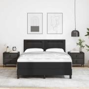 vidaXL Bäddfjäder med madrass Svart 140 x 190 cm Konstläder