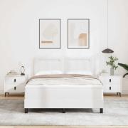 vidaXL Bäddfjäder med madrass Vit 160 x 200 cm Konstläder