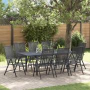 vidaXL Trädgårdsmöbelset 9 pcs Antracit Stål