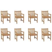 vidaXL Trädgårdsstolar 8 st massiv teak