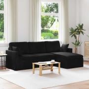 vidaXL Soffa Svart 198 x 134 x 80 cm Sammet